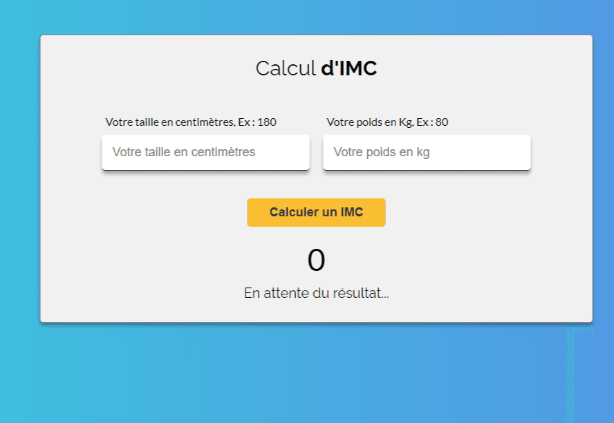 Calcul IMC javascript vanilla