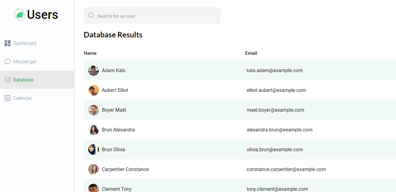 Recherche d'utilisateurs API