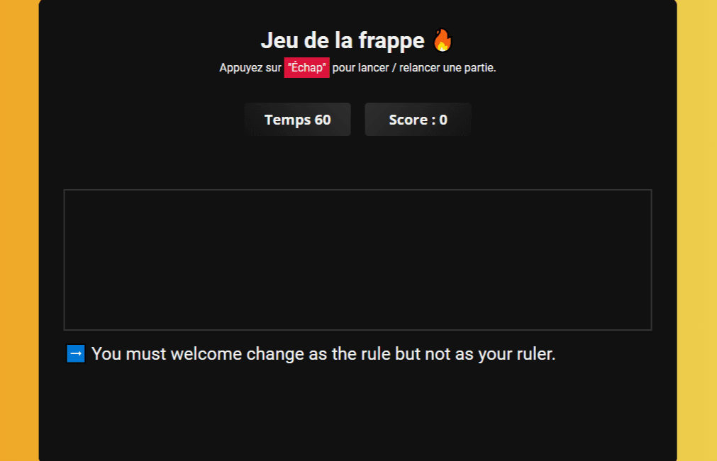 Jeu de vitesse de frappe API
